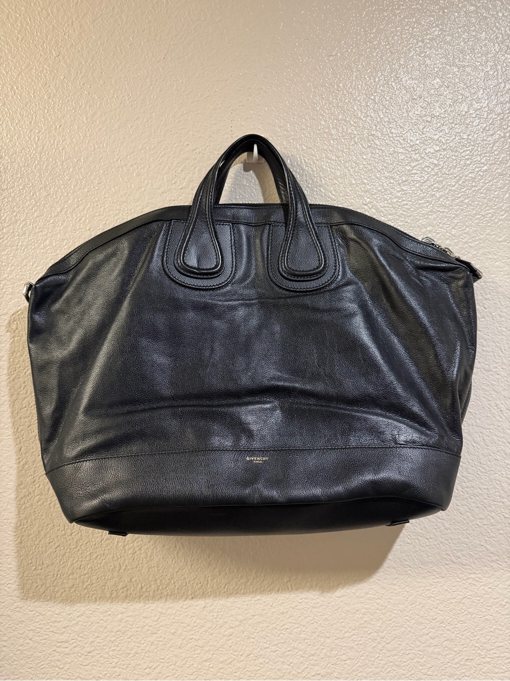 Givenchy Nightingale Black Leather Travel Tote Bag